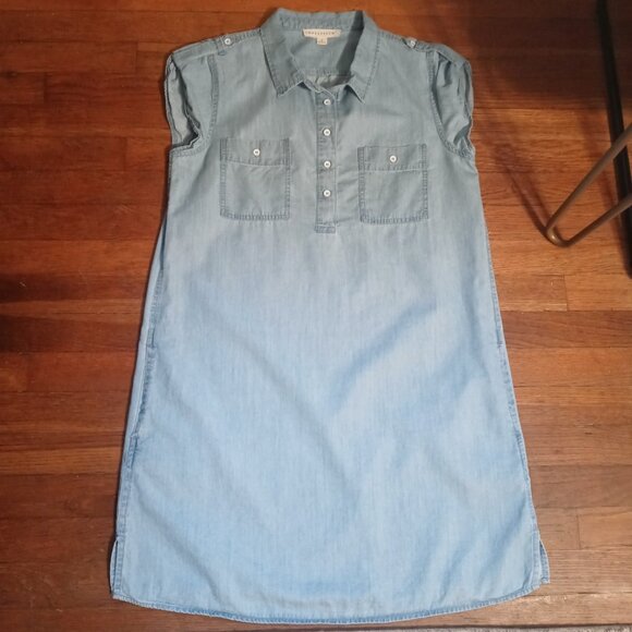 LOVE STITCH cotton tencel blend popover mini dress (L) - Picture 1 of 12